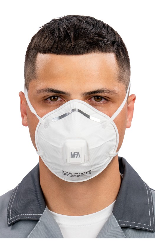 Полумаска фильтрующая MFA, модель KZ-301 (класс защиты FFP3 NR D) с клапаном выдоха