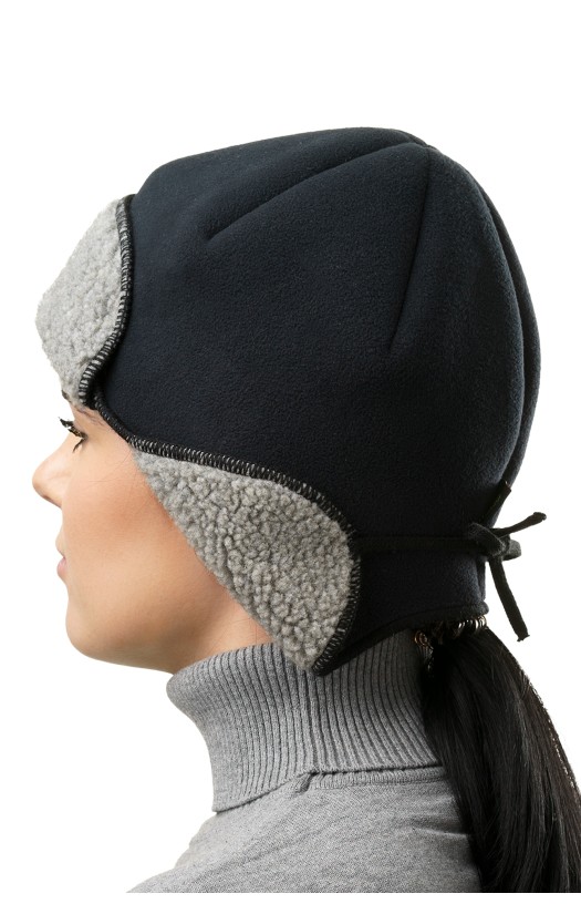 Шапка-ушанка ОРСА (ORSA) SE с мембраной черно-серая