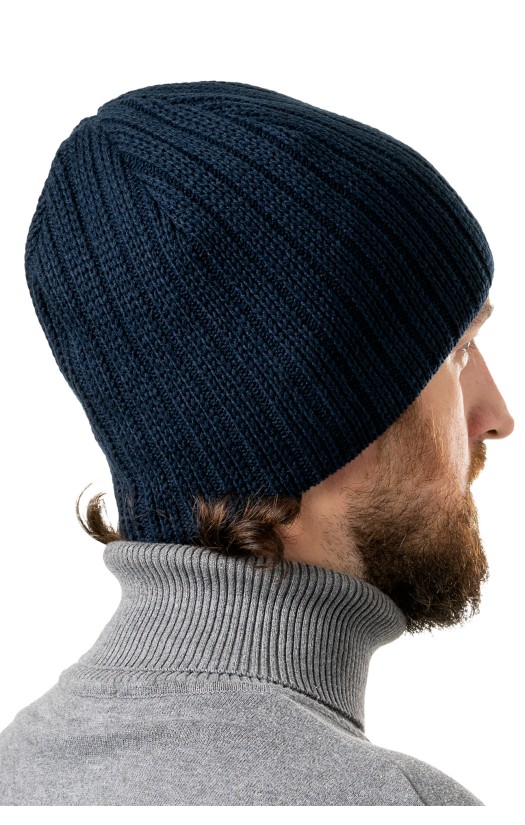 Шапка вязаная Skydd (Скидд) с мембраной темно-синяя