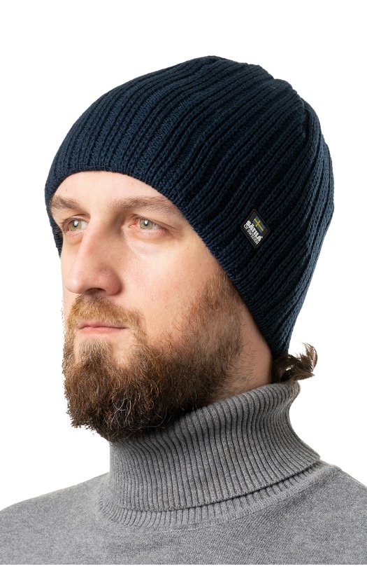 Шапка вязаная Skydd (Скидд) с мембраной темно-синяя